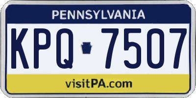 PA license plate KPQ7507