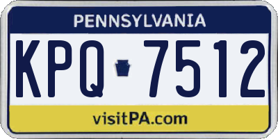 PA license plate KPQ7512