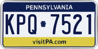 PA license plate KPQ7521