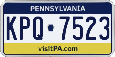 PA license plate KPQ7523