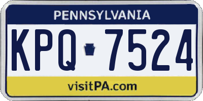 PA license plate KPQ7524