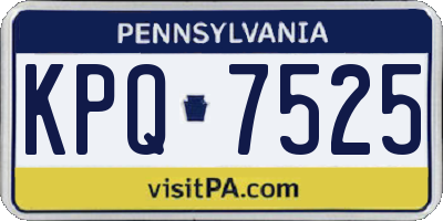 PA license plate KPQ7525