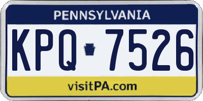 PA license plate KPQ7526