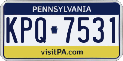 PA license plate KPQ7531