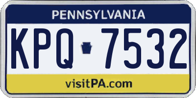 PA license plate KPQ7532