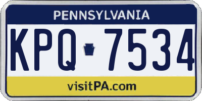 PA license plate KPQ7534