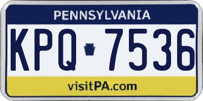 PA license plate KPQ7536