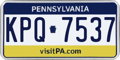 PA license plate KPQ7537