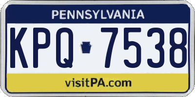 PA license plate KPQ7538
