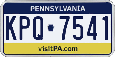 PA license plate KPQ7541