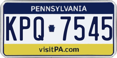 PA license plate KPQ7545