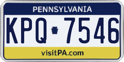 PA license plate KPQ7546