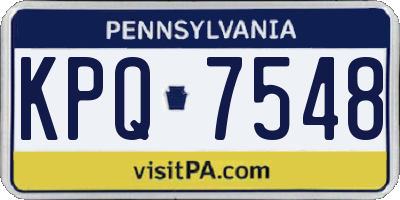 PA license plate KPQ7548