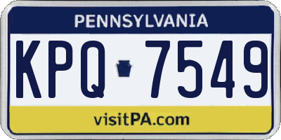 PA license plate KPQ7549