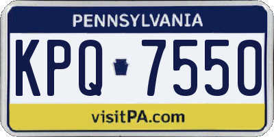 PA license plate KPQ7550