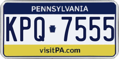 PA license plate KPQ7555