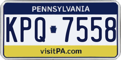 PA license plate KPQ7558