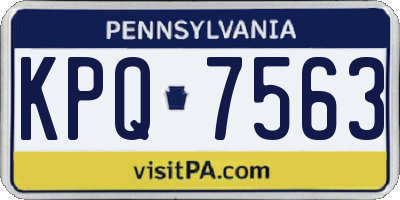 PA license plate KPQ7563