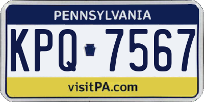 PA license plate KPQ7567