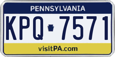 PA license plate KPQ7571
