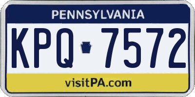 PA license plate KPQ7572