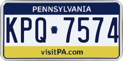 PA license plate KPQ7574