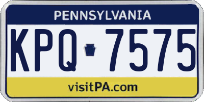 PA license plate KPQ7575