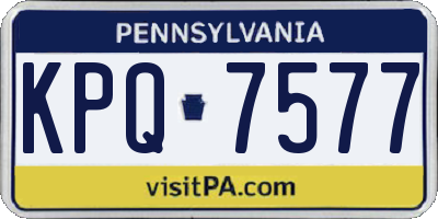 PA license plate KPQ7577