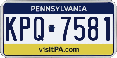 PA license plate KPQ7581