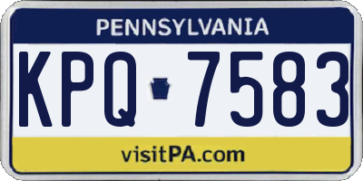 PA license plate KPQ7583