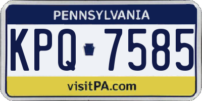 PA license plate KPQ7585