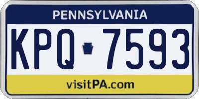 PA license plate KPQ7593