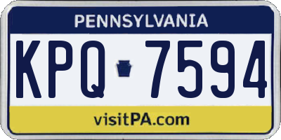 PA license plate KPQ7594