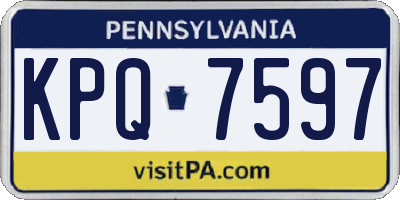 PA license plate KPQ7597
