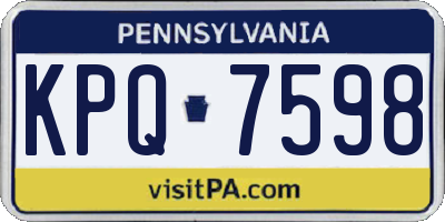 PA license plate KPQ7598