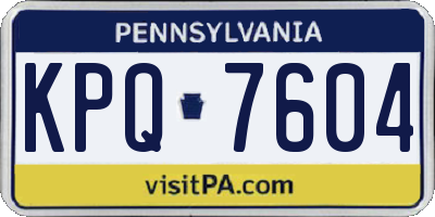 PA license plate KPQ7604