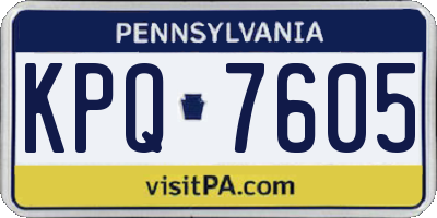 PA license plate KPQ7605