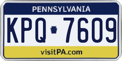 PA license plate KPQ7609