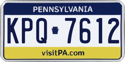 PA license plate KPQ7612