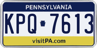 PA license plate KPQ7613