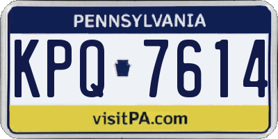 PA license plate KPQ7614