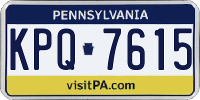 PA license plate KPQ7615