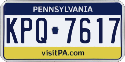 PA license plate KPQ7617