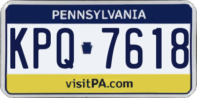 PA license plate KPQ7618