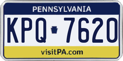 PA license plate KPQ7620