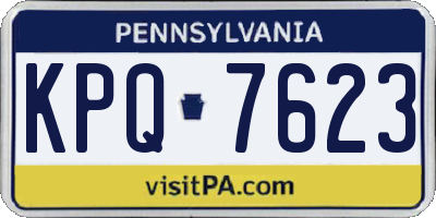 PA license plate KPQ7623