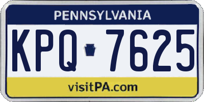 PA license plate KPQ7625