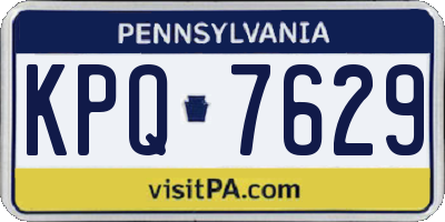 PA license plate KPQ7629