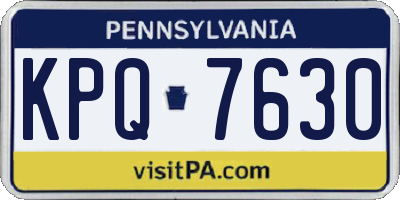 PA license plate KPQ7630