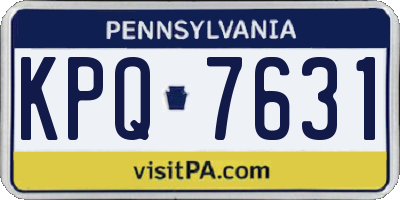 PA license plate KPQ7631